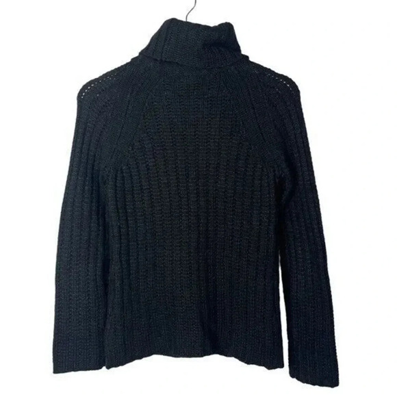 Club Monaco Black Ribbed Turtleneck Sweater S - Picture 3 of 4